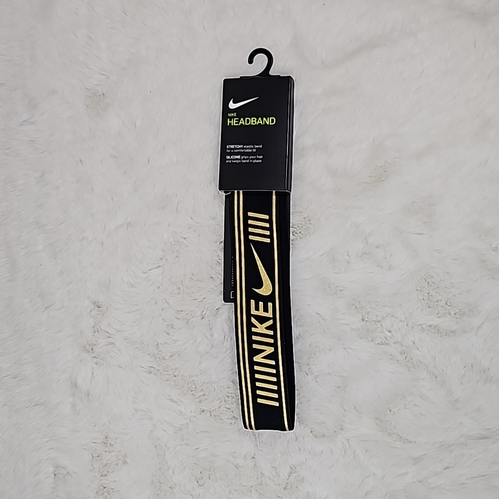 NIKE Black and Gold Headband